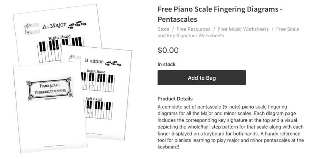 Free Pentascale Piano Fingering Diagrams Now Available! - Music Matters